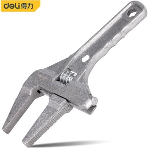 Deli DL120109 Adjustable Wrench Multifunctional Repair Spanner Nut Wrench Short Shank Large Openings Household Repair Tools