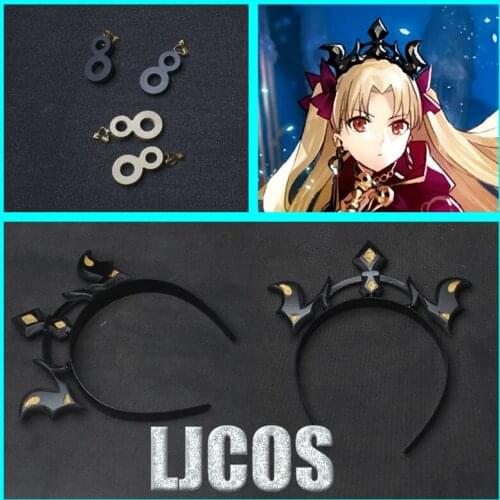 Fate Grand Order FGO Ereshkigal Cosplay Headband Hairband Earrings Headwear Halloween Carnival Cosplay Props