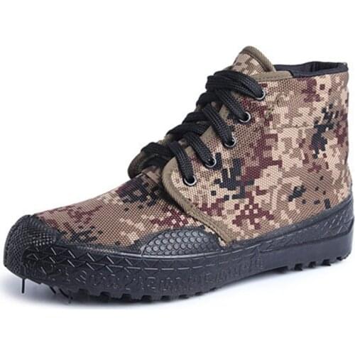 Outdoor Camouflage Training Shoes Mens Winter Plus Velvet Warm Men And Women High To Help Cotton Shoes Cold Mens Boots