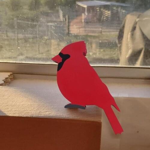 X37B Artificial Red Cardinal Birds Desktop Ornament Creative Birds Statue Decor for Home Indoor Creative Desktop Decoration