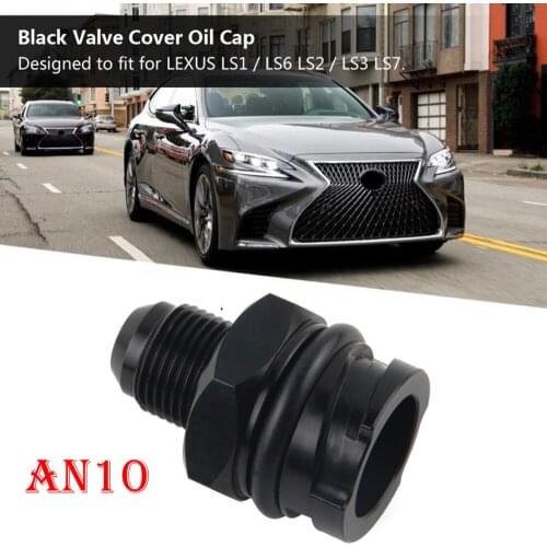 Billet Black Valve Cover Oil Cap w/ AN8 AN10 Fitting for Chevrolet LSX LS1/LS6/LS2/LS3/LS7 qt3080