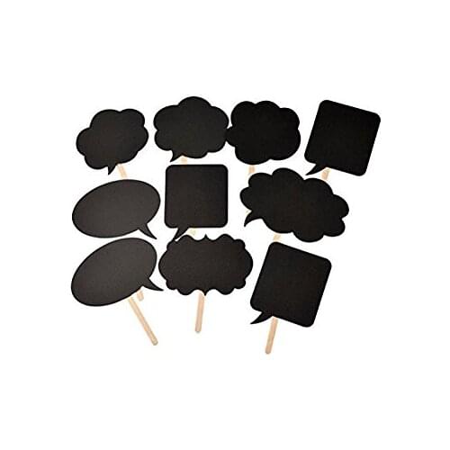 10pcs DIY Writing Content By Yourself Black Card Board Photo booth Props