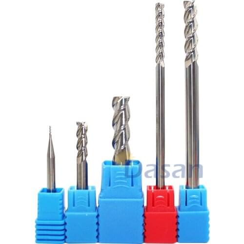 10pcs end mills for aluminum 1mm 1.5mm 2mm 2.5mm 3mm 4mm 3F Milling Carbide Flat 3Blade Mill Cutter Strawberry TOOL for Aluminum