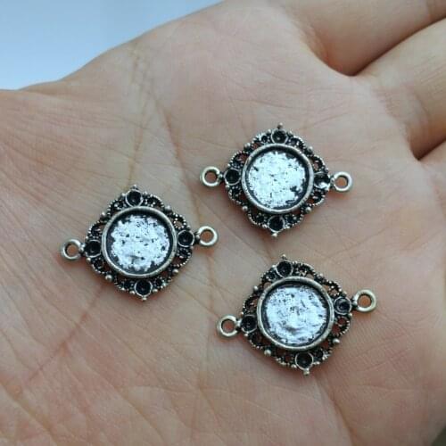 10 pieces / lot 19x25mm Alloy Bow jewelry Findings charm pendants Antique silver Fit Bracelet Necklace Earrings