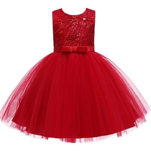 2021 Summer Dress New Elegant Flower Girls Wedding Dress Children Evening Party Lace Princess Ball Gown Girls Clothing 1-5 Years
