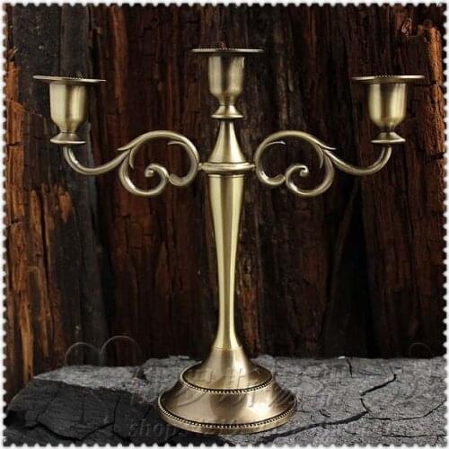 3light classic bronze christmas candles candle holder gift party wedding home decoration 3 arm candelabra ZT2002c
