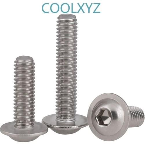 304 Stainless Steel Round Headband Pad Hexagon Screw Round Headband Pad Screw M3 M4 M5 M6 10PCS