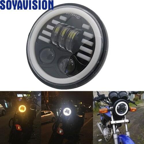 5-3/4" 5.75 inch Motorcycle Moto LED Projector Halo Headlight 5.75inch Lamp Housing Bucket For Sportster 883 XL1200 Iron