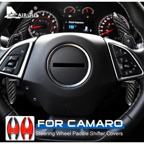 AIRSPEED for Chevrolet Camaro 2016 2017 2018 2019 2020 Accessories Carbon Fiber Car Steering Wheel Paddle Shifter Cover Sticker