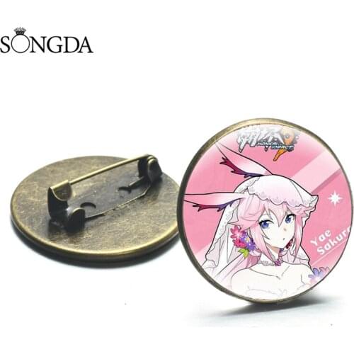 Anime Honkai Impact 3 Brooch Art Photo Figures Trendy Decorative Brooch Charm Metal Lapel Pin Badge Fans Collection Accessories