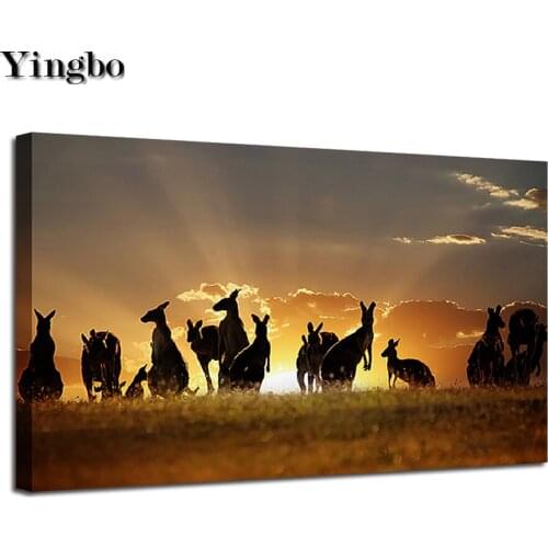 Large Diy Diamond Painting Kangaroos Animals Cross Stitch Full Square round 5D Diamond Embroidery Mosaic Crafts And Arts