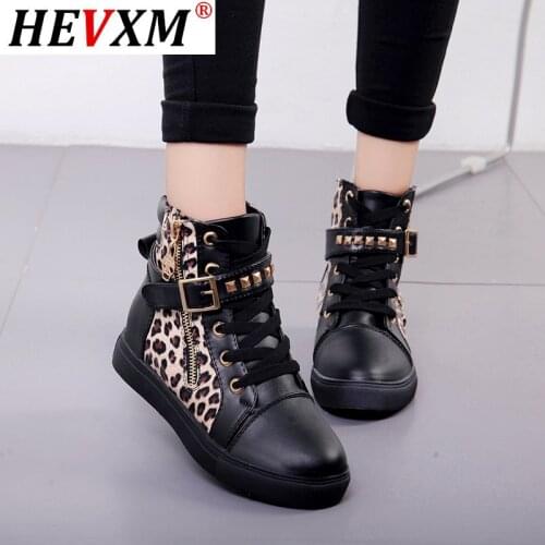 Women Boots Luxury Leopard Ankle 2021 Plus Size 41 Fashion Leather Zipper Motorcycle Shoes Botas Mujer Casual