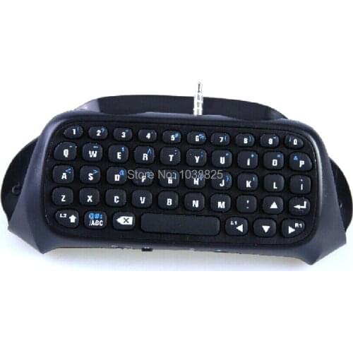 Black Bluetooth-compatible keyboard Mini Wireless Chatpad Message Keyboard for Playstation 4 PS4 Controller Black