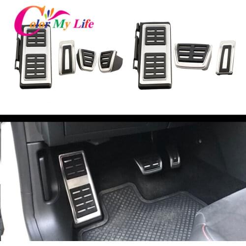 Color My Life Car Pedals Cap Foot Rest Cover Brake Clutch Pedal for Volkswagen VW Jetta VII MK7 2019 2020 Parts Accessories