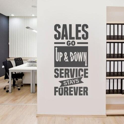 Business Quotes Wall Decal Service Stays Forever Office Wall Sticker Corporate Office supplies Vinyl Office Decor Poster X176