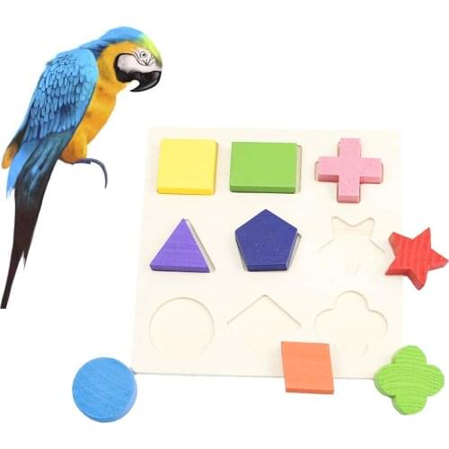 PET Wooden Puzzle Building Block Bird Intelligence Training Toy for Parrot Macaw Budgies Intelligence Educational Gift for Baby