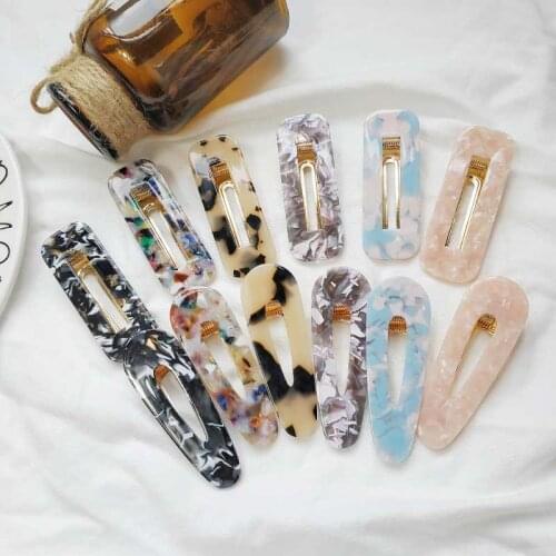 Ins New Women Girls Vintage Leopard Geometric Acetate Hair Clips Headwear Barrettes Hairpins Headband Fashion Hair Accessories