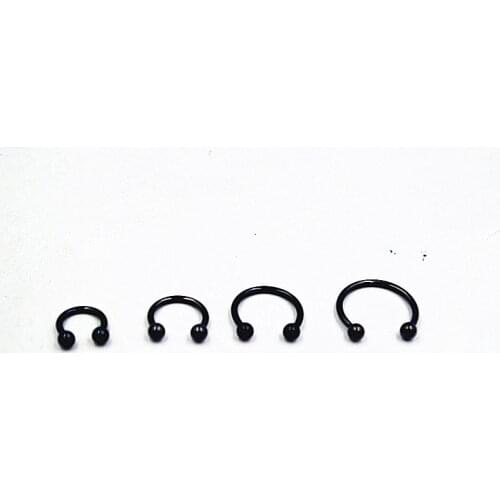 50pcs Free Shippment Black Surgical Steel Circular Horseshoe Nose Ring Lip Ring,BCR Piercing earring tragus ring Body Jewelry