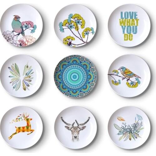 Creative Wall Ceramic Hanging Plate Wall Decorative Dish Home Decor Crafts Hanging Background Wall Combination Ornaments