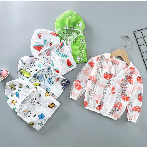 Summer Jacket Hoodies Baby Sun Protection Zipper Cardigan Toddler for Baby Clothes Boy Outerwear Childrens Clothing Girls Coat