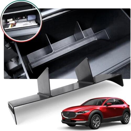 LFOTPP Car Central Section Partition Box For CX-30 DM 2019 2020 Co-Pilot Glove Split Box Auto Interior Tidying Accessories Black