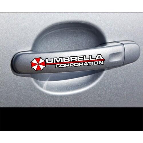 LuLuSticker #234 10x2cm UMBRELLA Corporation Car Door Handle Decoration Stickers Reflective Car Styling Auto ModificationDecals