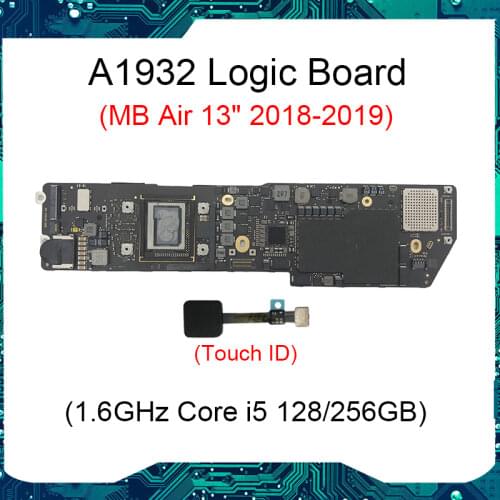 A1932 2018 2019 i5 1.6GHz 128/256GB/512 820-01521-A/02 EMC 3184 Logic Board for Macbook Air 13" A1932 Motherboard w/ Touch ID