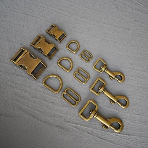 100 Sets 15/20/25mm Metal Slider D Ring Release Belt Buckle For Bronze Dog Collar Paracord Sewing Accessory Strong Hardware