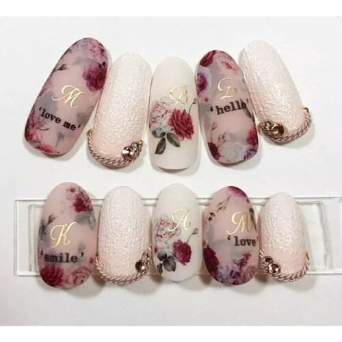Newest MG0518-03 rose garden 3d nail stickers art self-adhesive DIY decorations tools back glue nail decals