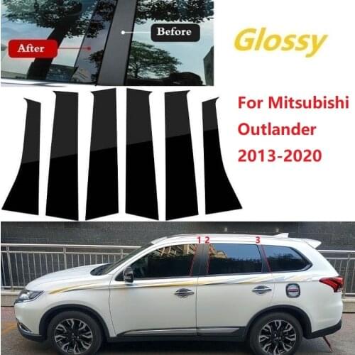 New Arrival Hot 6PCS Polished Pillar Posts Fit For Mitsubishi Outlander 2013-2020 Window Trim Cover BC Column Sticker