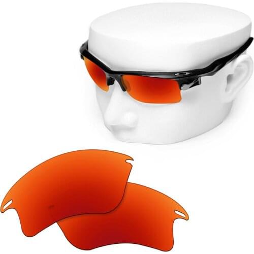 OOWLIT Polarized Replacement Lenses of Fire Red Mirror for-Oakley Fast Jacket XL OO9156 Sunglasses