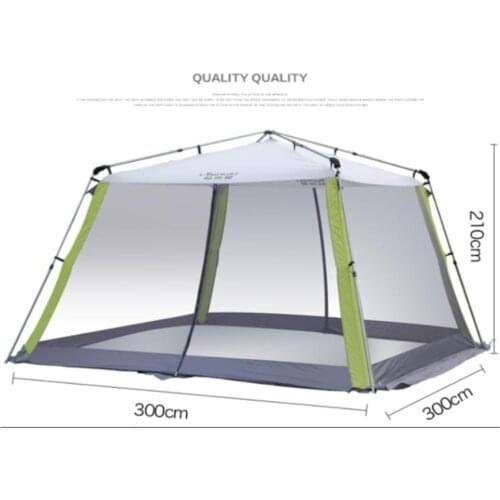 5-8 Person Anti-Mosquito Camping Tent Ventilation Pavilion Awning Automatic Super Large 300*300*210CM