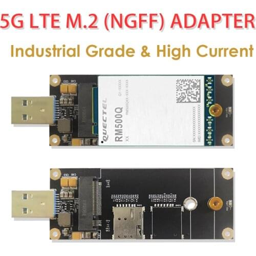 5G 4G LTE Industrial M.2(NGFF) to USB3.0 Adapter W/NANO SIM Card Slot Compatible with 5G LTE Module Like Quectel RM500Q etc