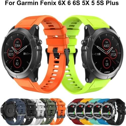 Hot Watchband for Garmin Fenix 5 5X 5S 3 3 HR for Fenix 6X 6 6S Watch Quick Release Silicone Easyfit Wrist Band Strap 20 22 26MM
