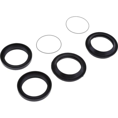 Rubber Front Fork Oil Seal and Dust Seal Set Black Auto Replacement Part for Yamaha XJR400 41x53x8mm