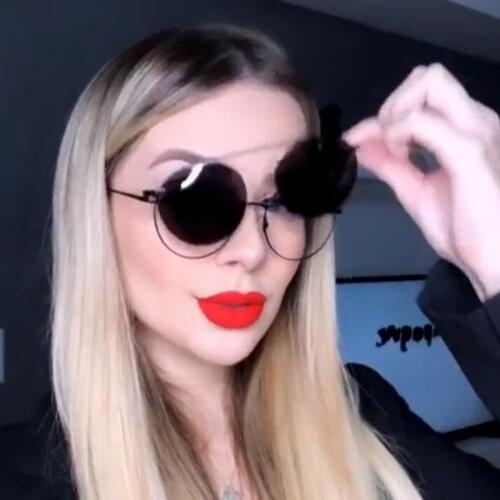 2 in 1 Magnetic attraction Sunglasses Women Men Black Round Polarizing Glasses For Fishing Driving Fashion Points UV400