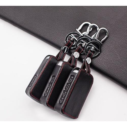Stylish Leather Car Key Cover Case For Mazda 3 Alexa CX4 CX5 CX8 2019 2020 2/3/4 Buttons Smart Car Key Case Cap Holder