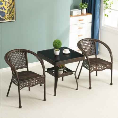 Rattan Dining Chair Home Coffee House Rattan Armrest Single Dining Chairs Balcony Home Armchair Household Furniture Postmodern