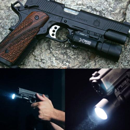 500 Lumens High Output Tactical X300 Ultra Pistol Gun Light X300U Weapon Light Lanterna Flashlight Glock 17 18 1911 Pistol Light