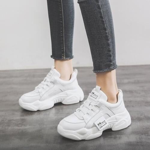 2021 Women Chunky Sneakers White Platform Tenis Female Trainers Casual Shoes Woman Designers Leather Fashion Sneaker
