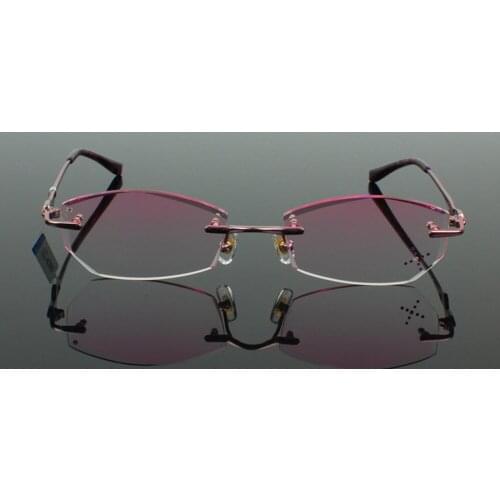 Lentes Opticos Mujer Pure Titanium Eyeglasses Frame Diamond Cutting For Edges Fashion Lady Glasses Eyewear Decorations Optical