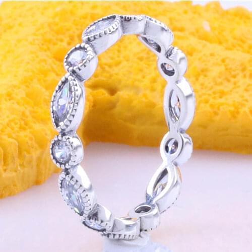 Original Alluring Brilliant Princess With Crystal Ring For Women 925 Sterling Silver Ring Wedding Party Europe Diy Jewelry Gift