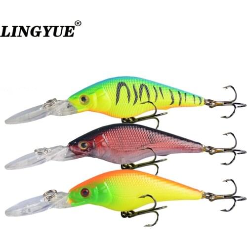1pcs Fishing Lures 9cm/6.5g Minnow Lure Artificial 5 Colors Available Bass Crankbait Wobbler Fishing Tackle 3D Eyes 6# Hooks