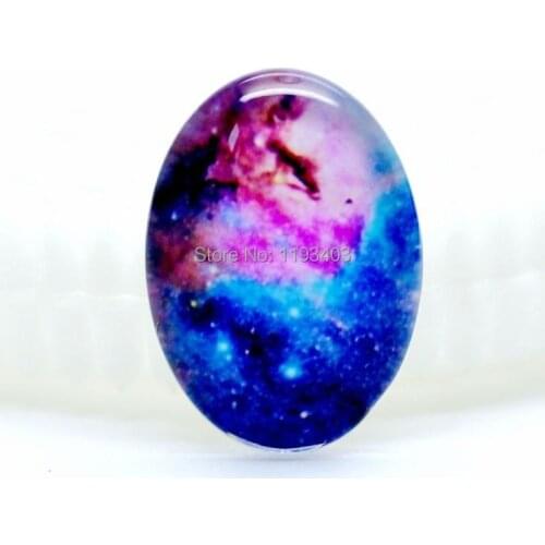 10pcs 18X25mm 30X40mm Oval Glass beads already glued on the image base setting-(Star bright)-(HPGC-8220)