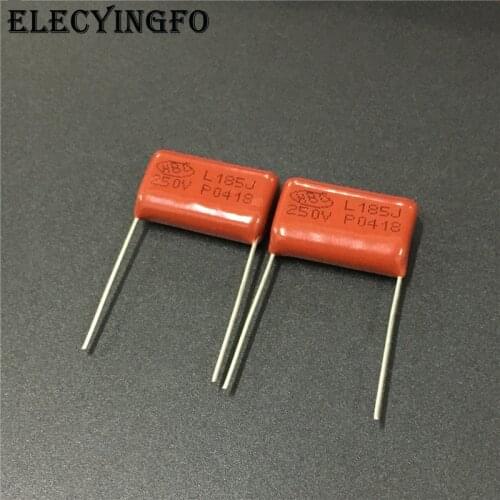 10pcs CBB 185 250V 185J CL21 1.8uF 1800nF P20 Metallized Polypropylene Film Capacitor