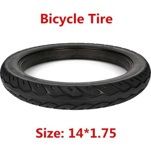 14*1.75 Bicycle Fixed Free Inflatable Solid Tire 14x1.75 Anti Stab Riding MTB Road Bike BMX Electrombike Tubeless Tyre Bike Tyre