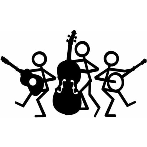 17.7*10.6CM Stylish Country Music Car Stickers Vinyl Decals Cartoon Car Styling Black/Silver C7-1444