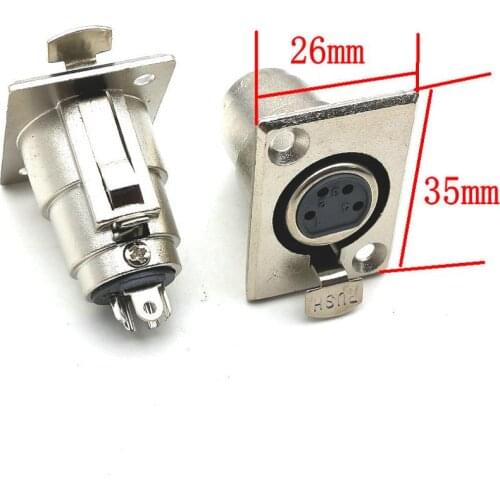 20 PCS metal XLR 4-Pin Female Chassis Panel Mount Contacts adapter