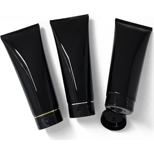 200ml Black Glossy Cosmetic Soft Tube Travel Makeup Squeeze Sub-bottling Refillable Packaging Containers Lotion Hose 30pcs/lot