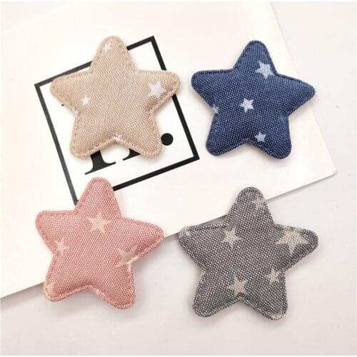 40pcs/lot 4.5cm Star Padded Appliques for Children Headwear Hair clip Accessories and Garment Accessories